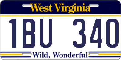 WV license plate 1BU340