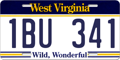 WV license plate 1BU341