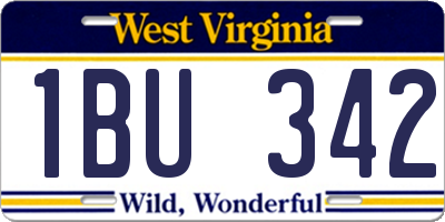 WV license plate 1BU342