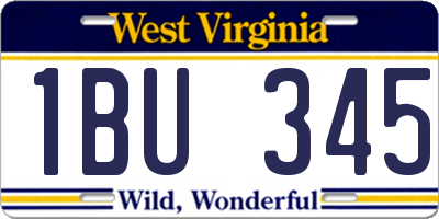 WV license plate 1BU345