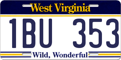 WV license plate 1BU353