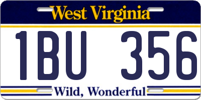 WV license plate 1BU356