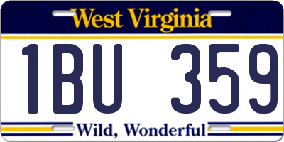 WV license plate 1BU359