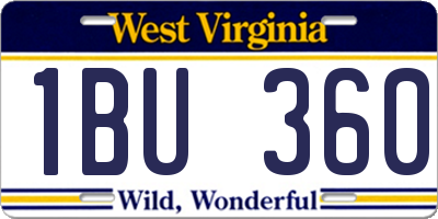 WV license plate 1BU360