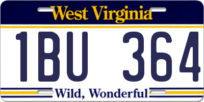 WV license plate 1BU364
