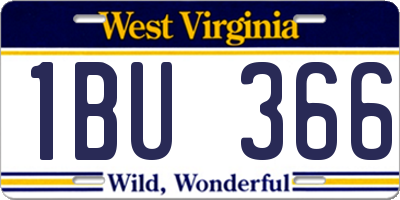 WV license plate 1BU366