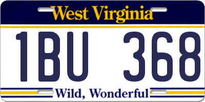 WV license plate 1BU368