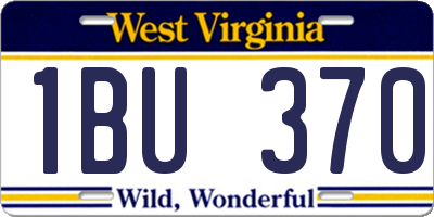 WV license plate 1BU370