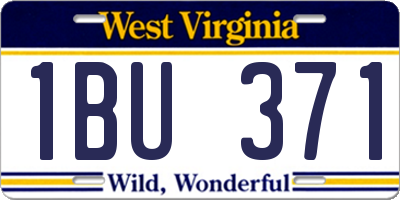 WV license plate 1BU371