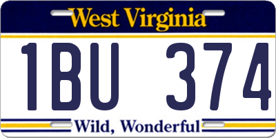 WV license plate 1BU374