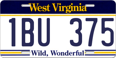 WV license plate 1BU375