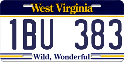 WV license plate 1BU383