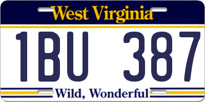 WV license plate 1BU387