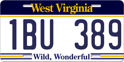 WV license plate 1BU389