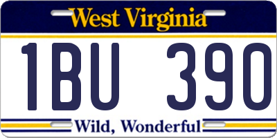 WV license plate 1BU390