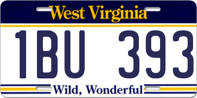 WV license plate 1BU393
