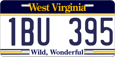 WV license plate 1BU395