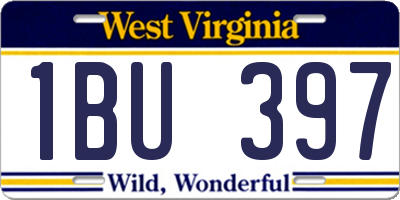 WV license plate 1BU397