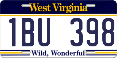 WV license plate 1BU398