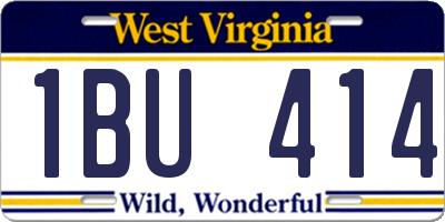 WV license plate 1BU414