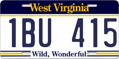 WV license plate 1BU415