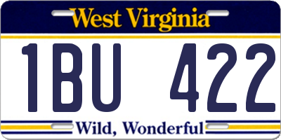 WV license plate 1BU422