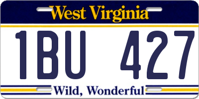 WV license plate 1BU427