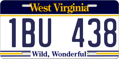 WV license plate 1BU438