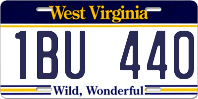 WV license plate 1BU440