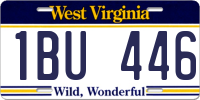 WV license plate 1BU446