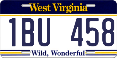 WV license plate 1BU458