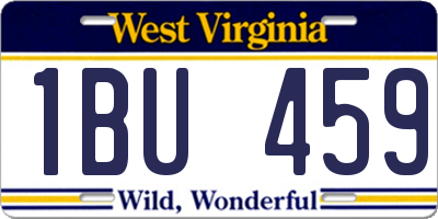 WV license plate 1BU459