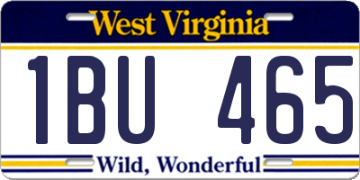 WV license plate 1BU465
