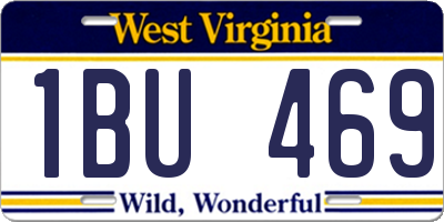 WV license plate 1BU469