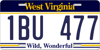 WV license plate 1BU477