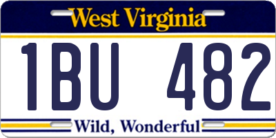 WV license plate 1BU482