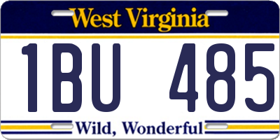 WV license plate 1BU485