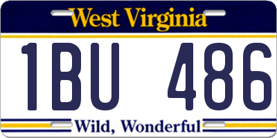 WV license plate 1BU486