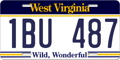 WV license plate 1BU487