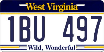 WV license plate 1BU497