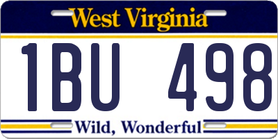 WV license plate 1BU498