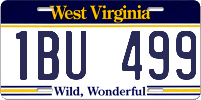 WV license plate 1BU499