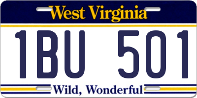 WV license plate 1BU501