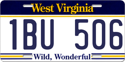 WV license plate 1BU506