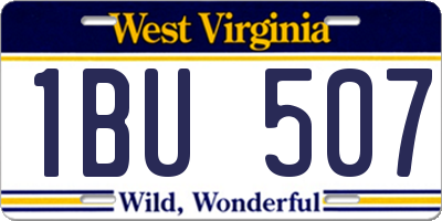 WV license plate 1BU507