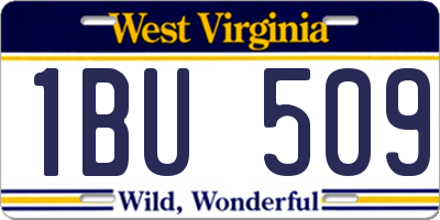 WV license plate 1BU509
