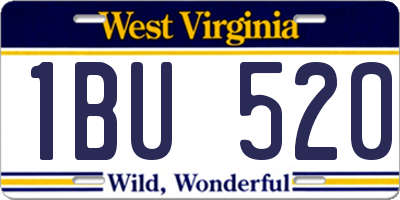 WV license plate 1BU520