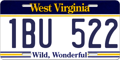 WV license plate 1BU522