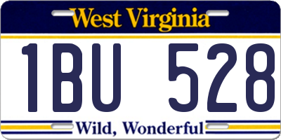WV license plate 1BU528
