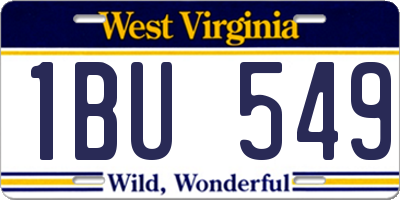 WV license plate 1BU549
